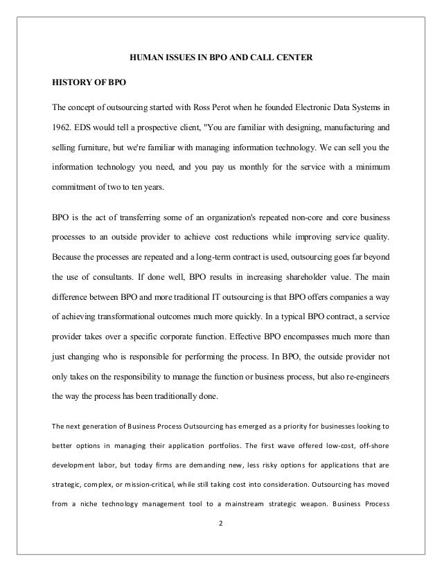 bpo industry pdf outsourcing industry